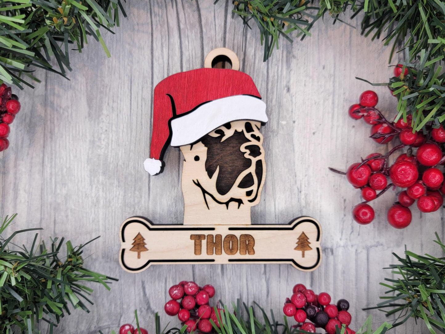 Santa Dogs - Personalized Christmas Ornaments: Breeds E - Z