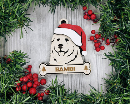 Santa Dogs - Personalized Christmas Ornaments: Breeds E - Z