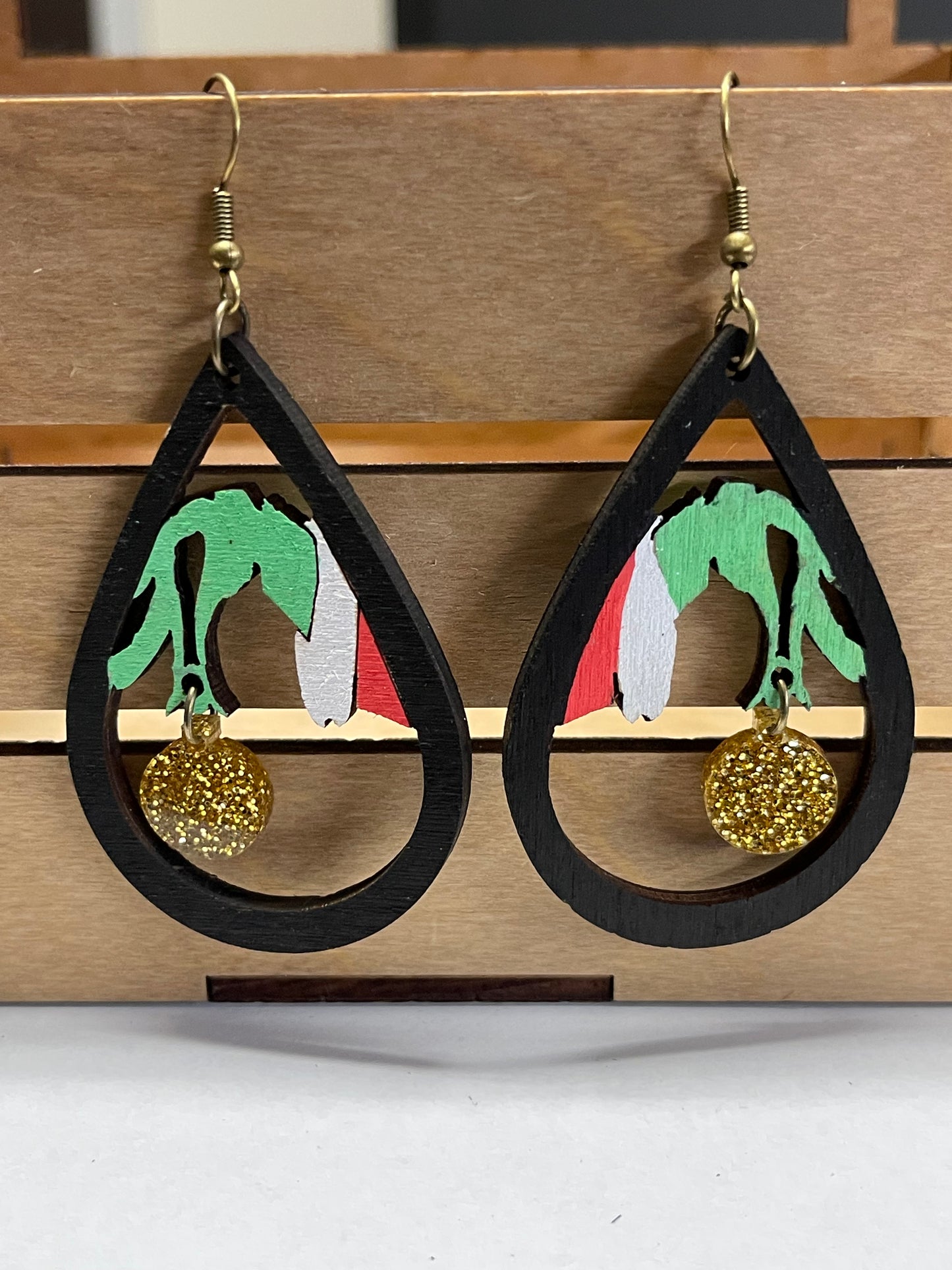 Grinch Hand Dangle Earrings