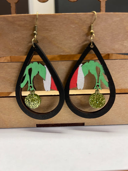 Grinch Hand Dangle Earrings