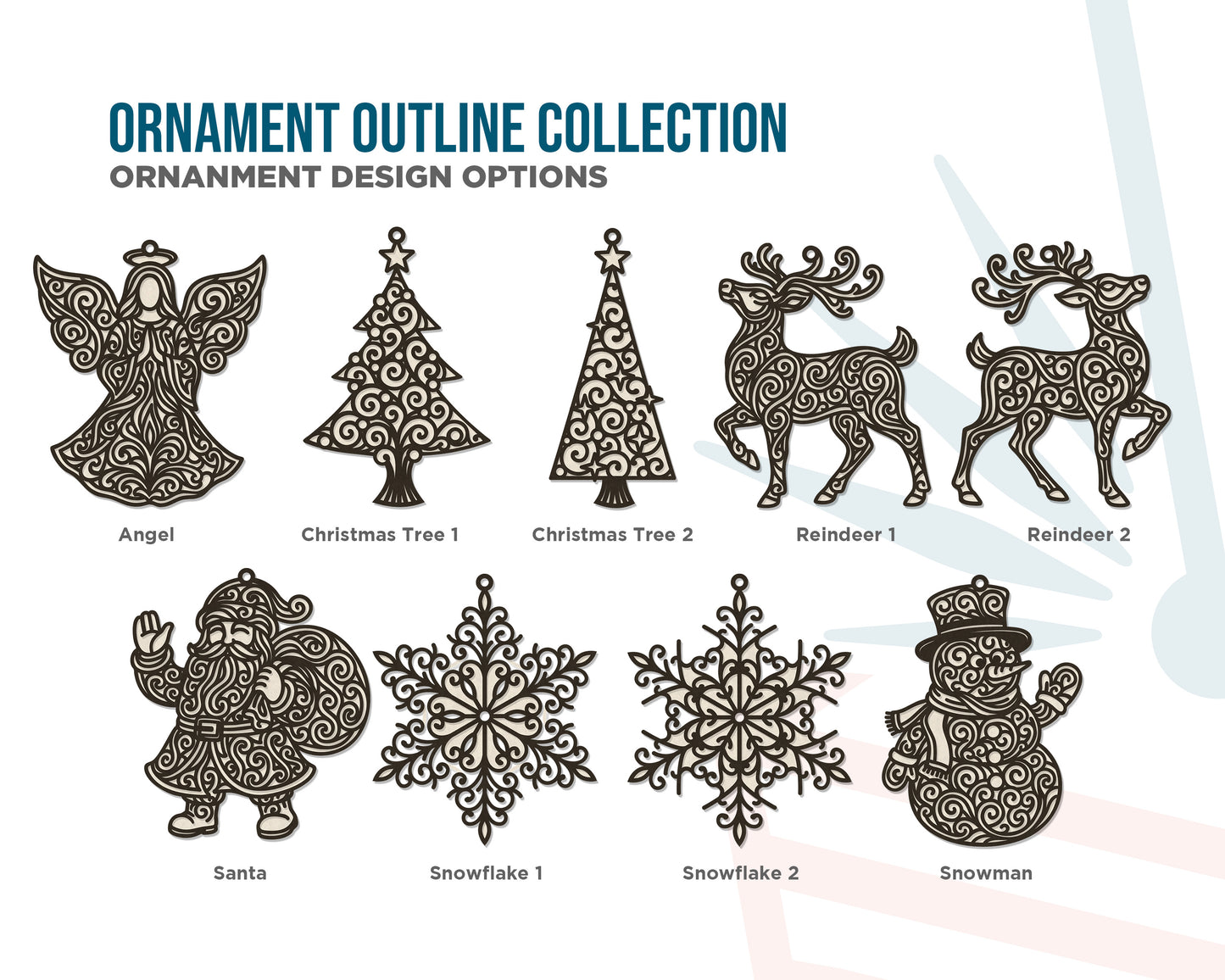 Winter Ornamental Outline Collection