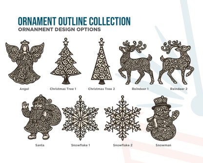 Winter Ornamental Outline Collection