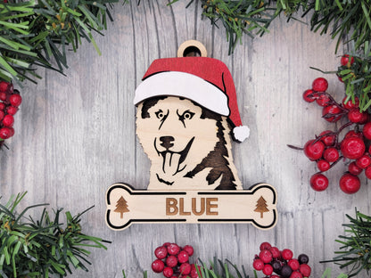 Santa Dogs - Personalized Christmas Ornaments: Breeds E - Z