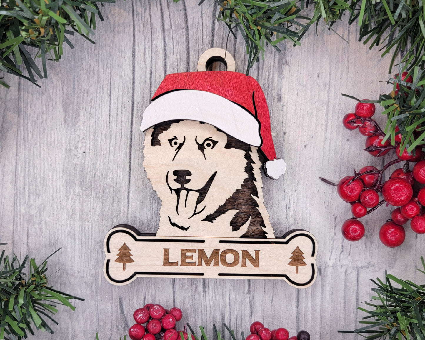 Santa Dogs - Personalized Christmas Ornaments: Breeds E - Z