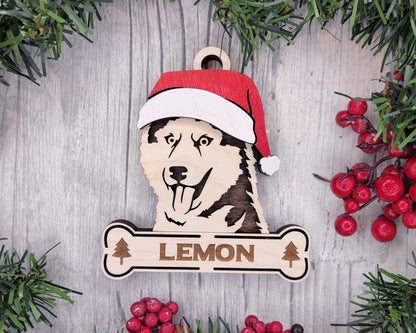 Santa Dogs - Personalized Christmas Ornaments: Breeds E - Z