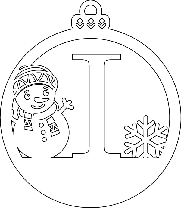 Alphabet Snowman Personalized Ornaments-Layered