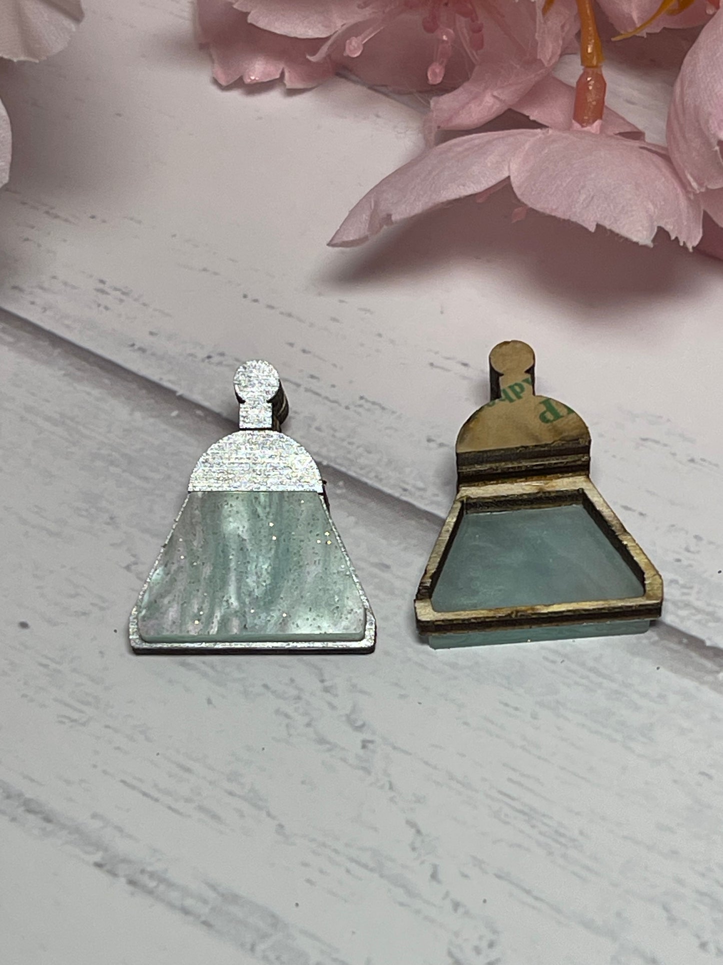 Miniature Acrylic and Wood Light Sconces (Set of 2)