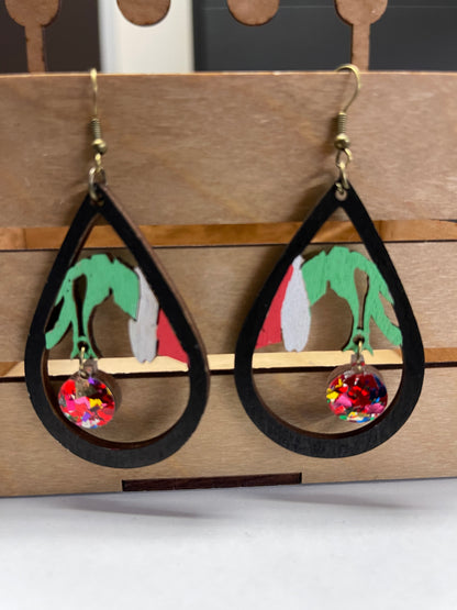 Grinch Hand Dangle Earrings