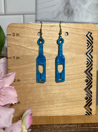 Wine Bottle Dangle Earrings