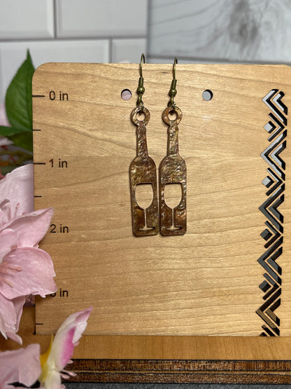 Wine Bottle Dangle Earrings