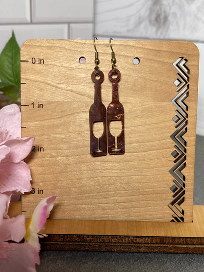 Wine Bottle Dangle Earrings