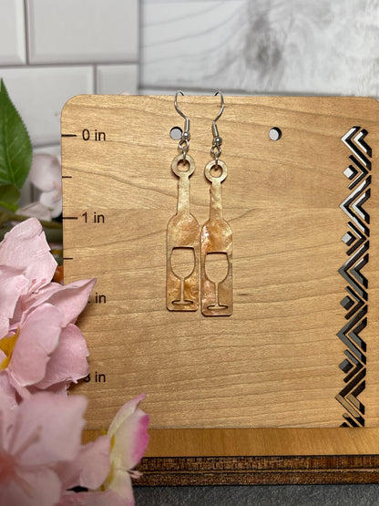 Wine Bottle Dangle Earrings