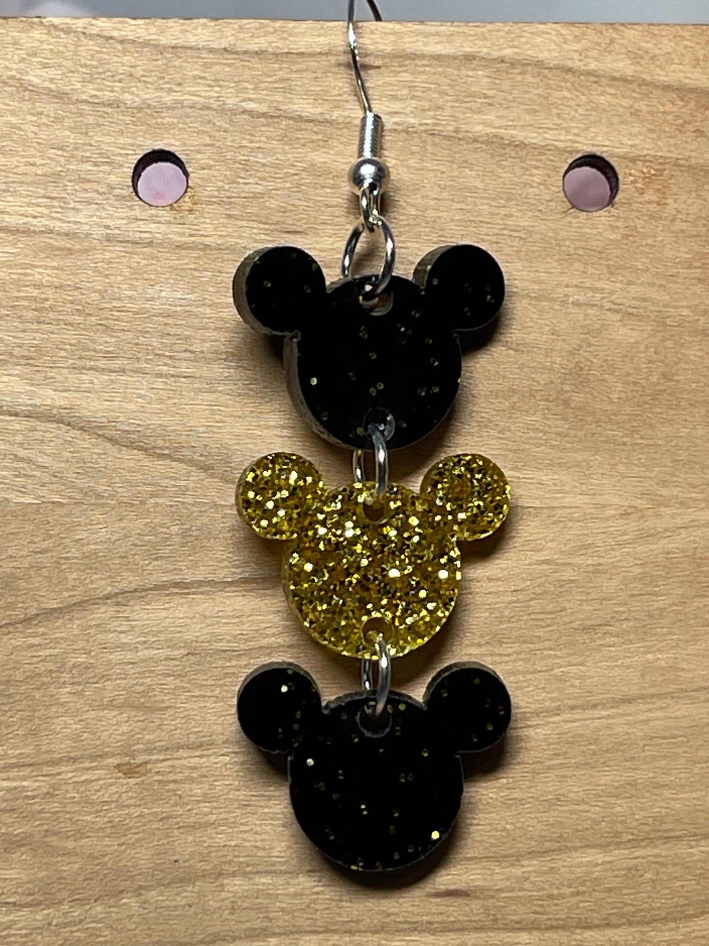 3-tiered Mouse Ears Dangle Earrings