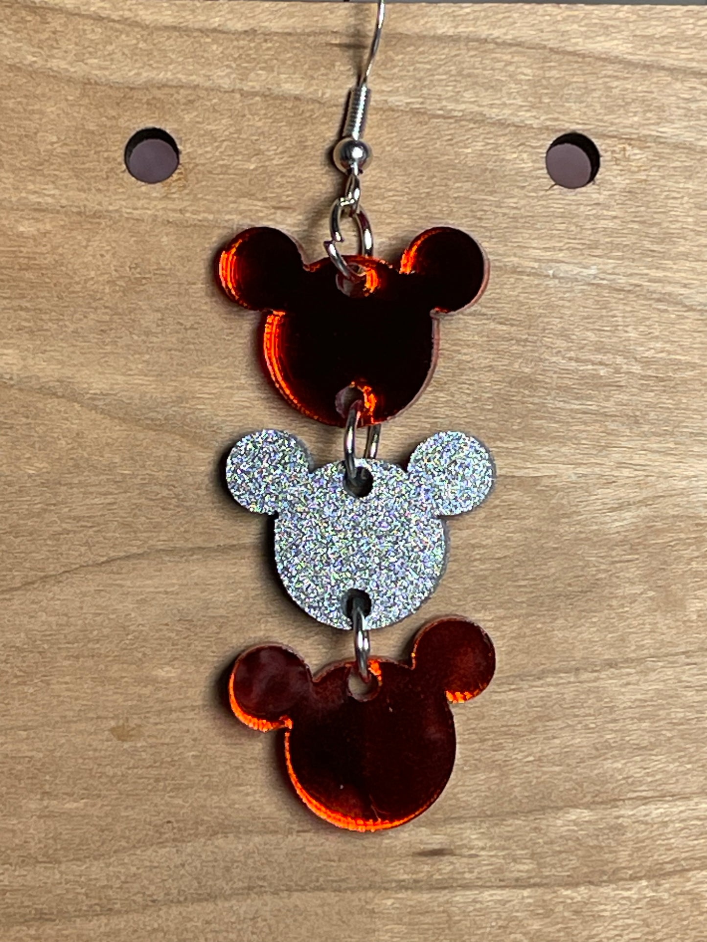 3-tiered Mouse Ears Dangle Earrings