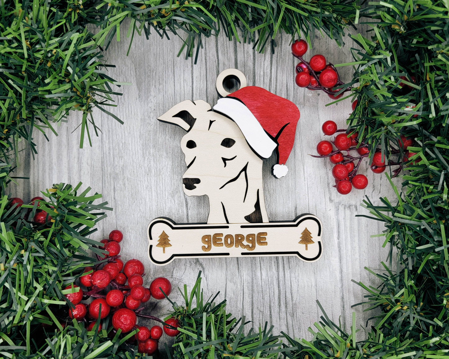 Santa Dogs - Personalized Christmas Ornaments: Breeds E - Z