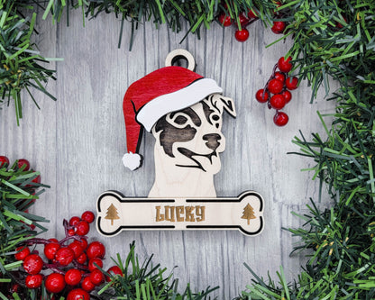 Santa Dogs - Personalized Christmas Ornaments: Breeds E - Z