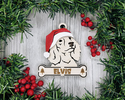 Santa Dogs - Personalized Christmas Ornaments: Breeds E - Z