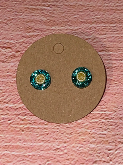 Fun Stud Earrings - Sparkling Acrylic with Food Shapes