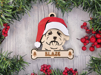 Santa Dogs - Personalized Christmas Ornaments: Breeds E - Z