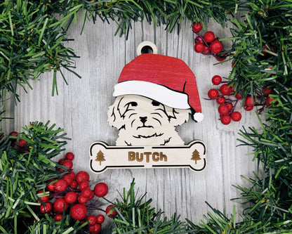 Santa Dogs - Personalized Christmas Ornaments: Breeds E - Z