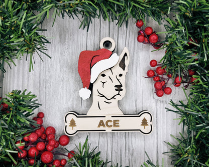 Santa Dogs - Personalized Christmas Ornaments: Breeds E - Z