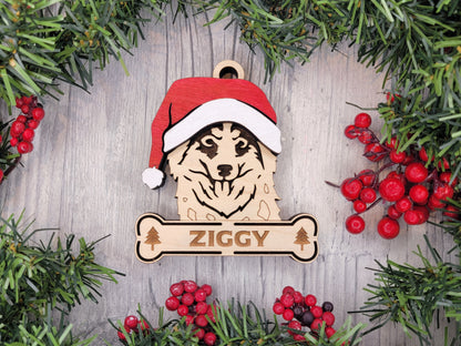 Santa Dogs - Personalized Christmas Ornaments: Breeds E - Z