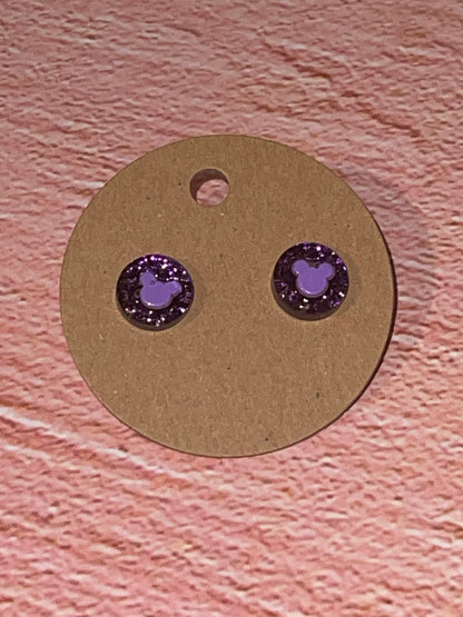 Fun Stud Earrings - Sparkling Acrylic with Nature Shapes