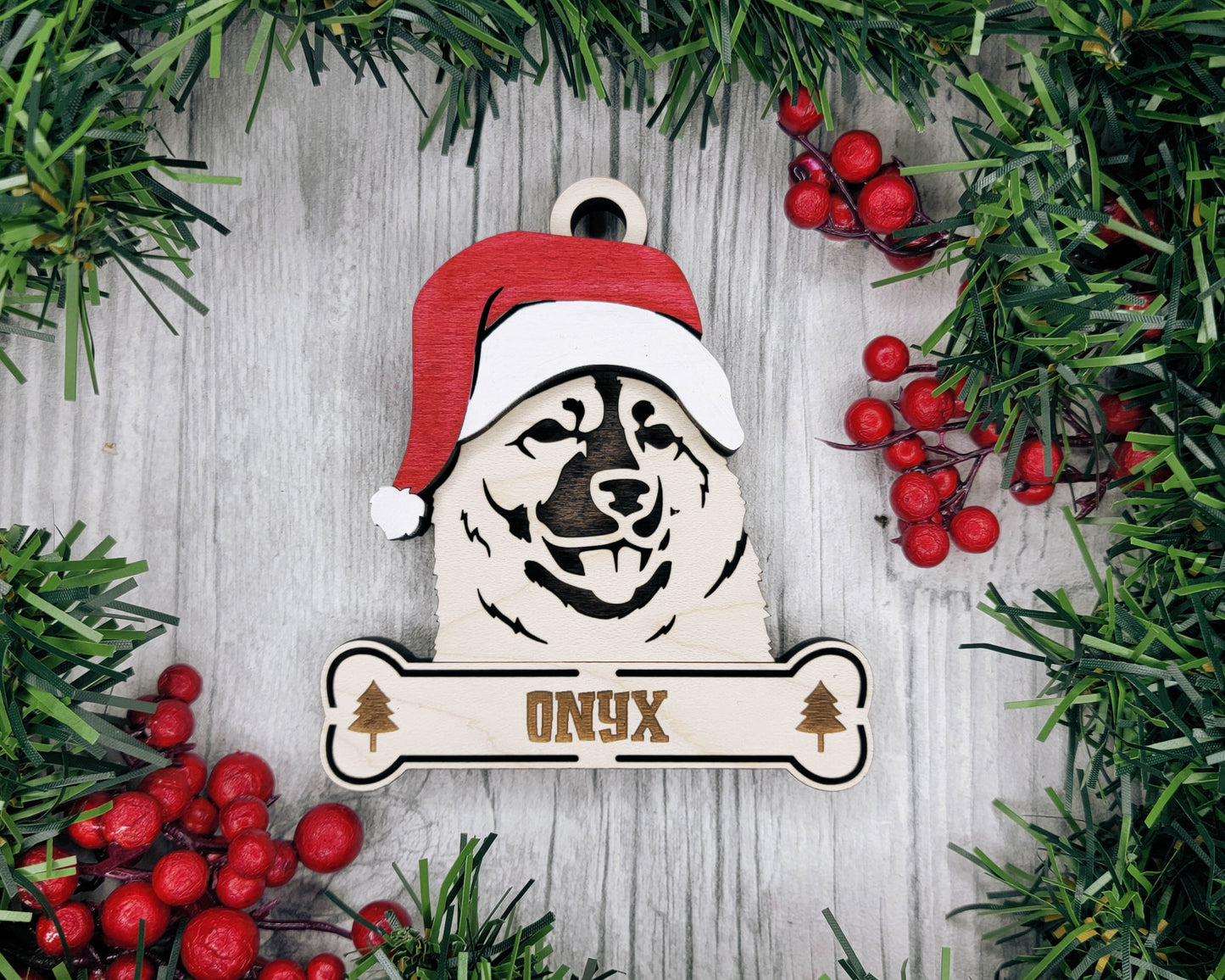 Santa Dogs - Personalized Christmas Ornaments: Breeds E - Z