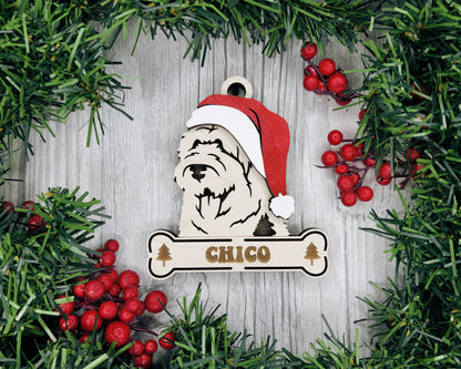 Santa Dogs - Personalized Christmas Ornaments: Breeds E - Z