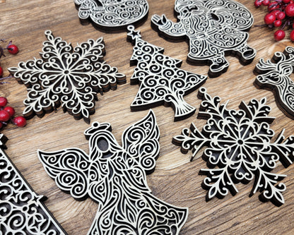 Winter Ornamental Outline Collection
