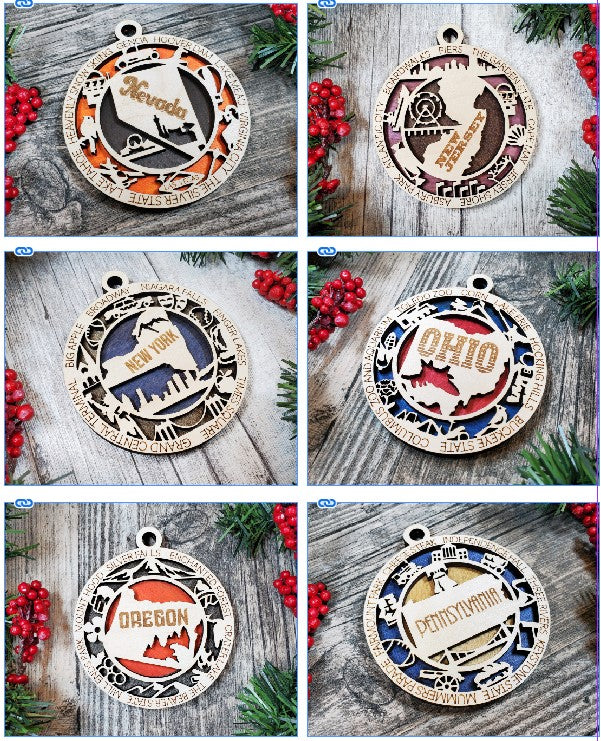 United States Ornaments - ALL States Available