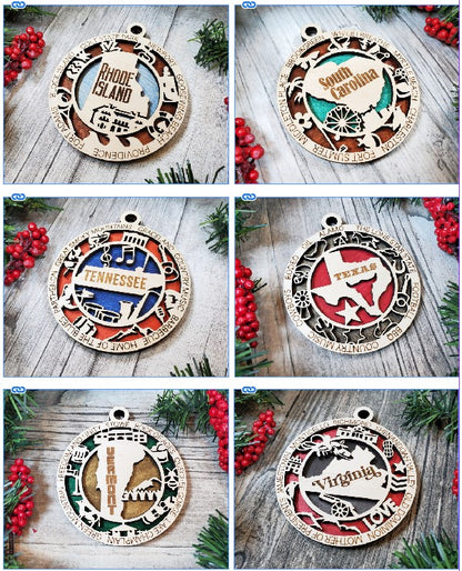 United States Ornaments - ALL States Available