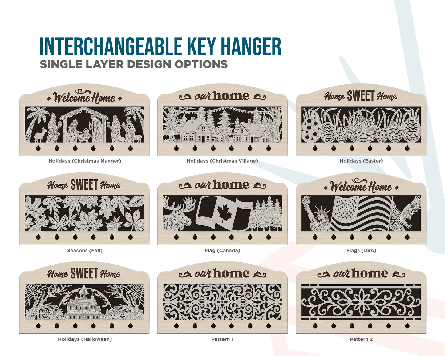 Interchangeable Key Hangers - Single Layer Insert