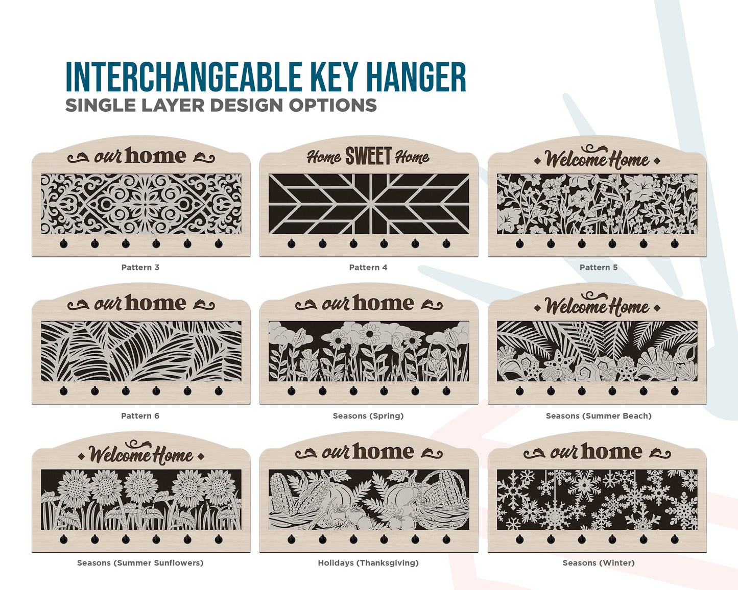Interchangeable Key Hangers - Single Layer Insert