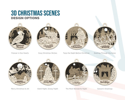 3D Christmas Scenes Ornaments