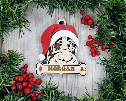 Santa Dogs - Personalized Christmas Ornaments: Breeds E - Z