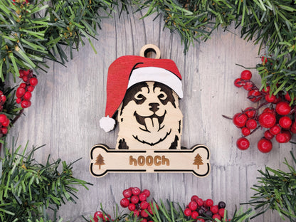 Santa Dogs - Personalized Christmas Ornaments: Breeds E - Z