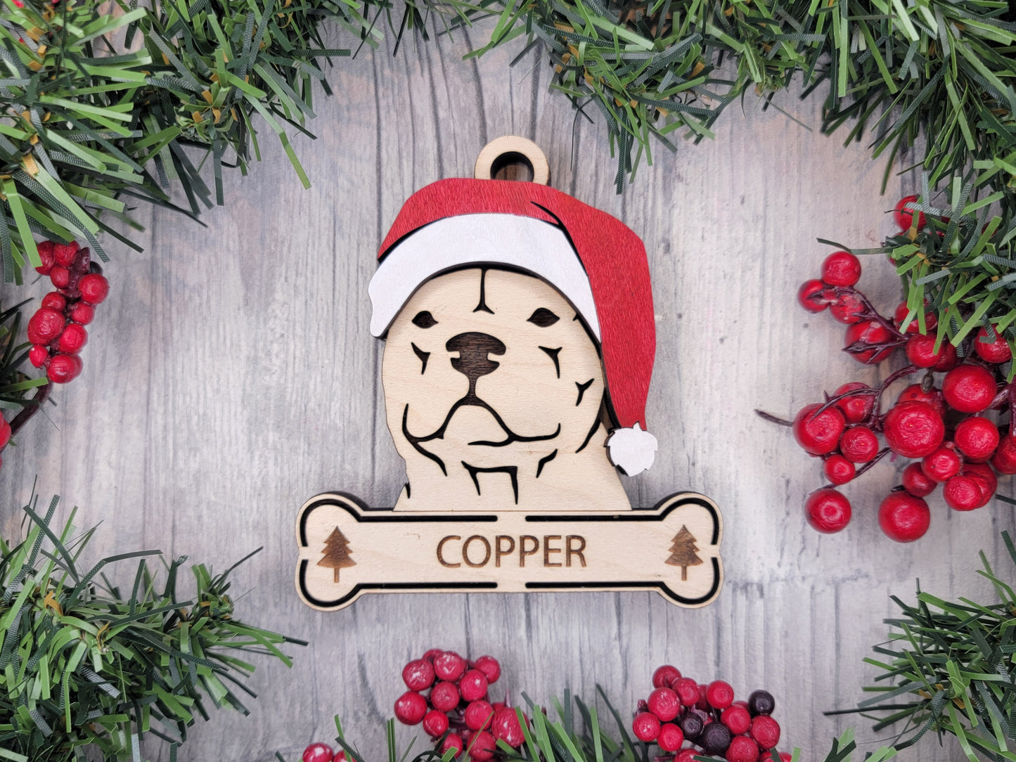 Santa Dogs - Personalized Christmas Ornaments: Breeds E - Z