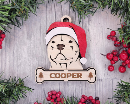 Santa Dogs - Personalized Christmas Ornaments: Breeds E - Z