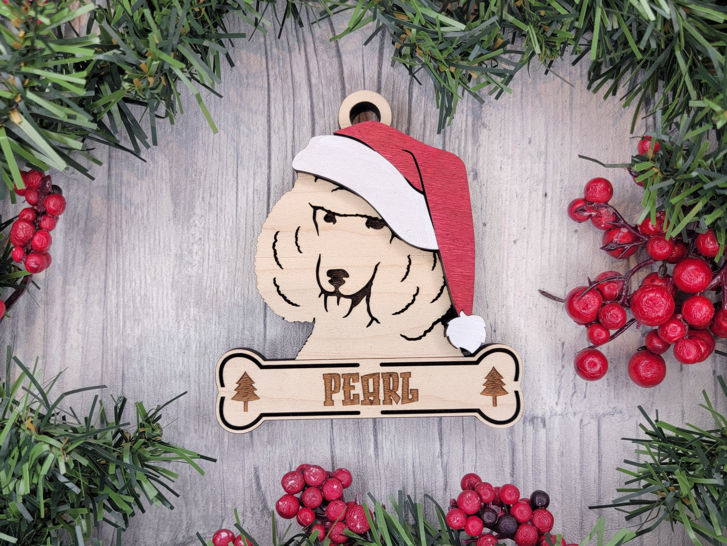 Santa Dogs - Personalized Christmas Ornaments: Breeds E - Z