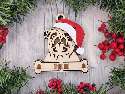 Santa Dogs - Personalized Christmas Ornaments: Breeds E - Z