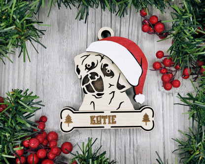 Santa Dogs - Personalized Christmas Ornaments: Breeds E - Z