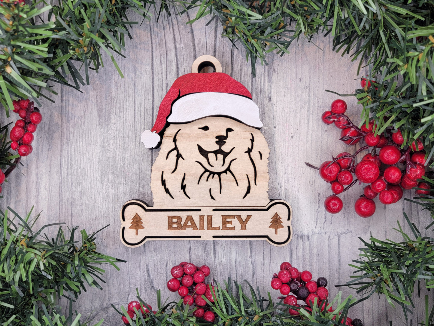 Santa Dogs - Personalized Christmas Ornaments: Breeds E - Z