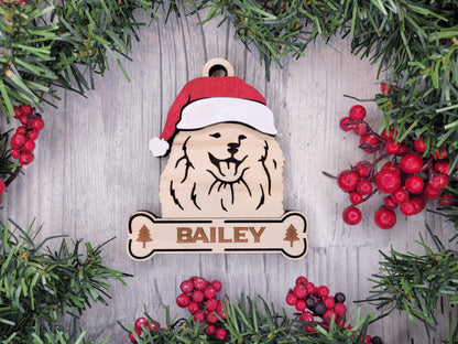 Santa Dogs - Personalized Christmas Ornaments: Breeds E - Z