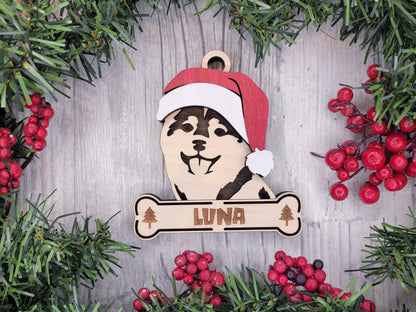 Santa Dogs - Personalized Christmas Ornaments: Breeds E - Z