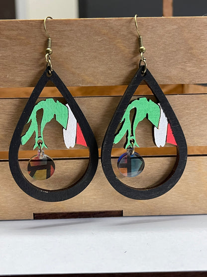 Grinch Hand Dangle Earrings