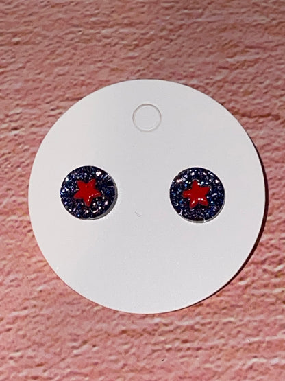 Fun Stud Earrings - Sparkling Acrylic with Nature Shapes