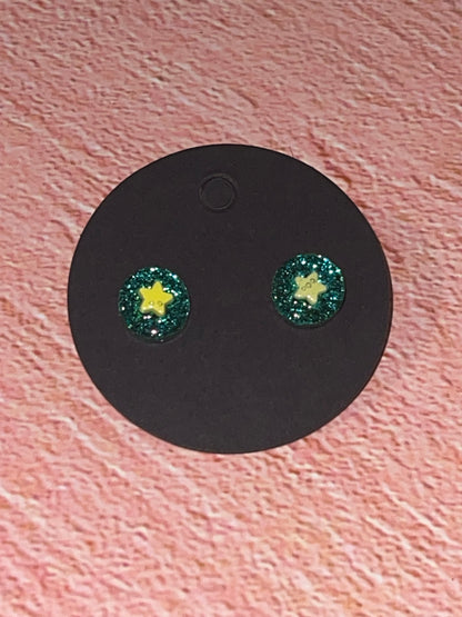 Fun Stud Earrings - Sparkling Acrylic with Nature Shapes