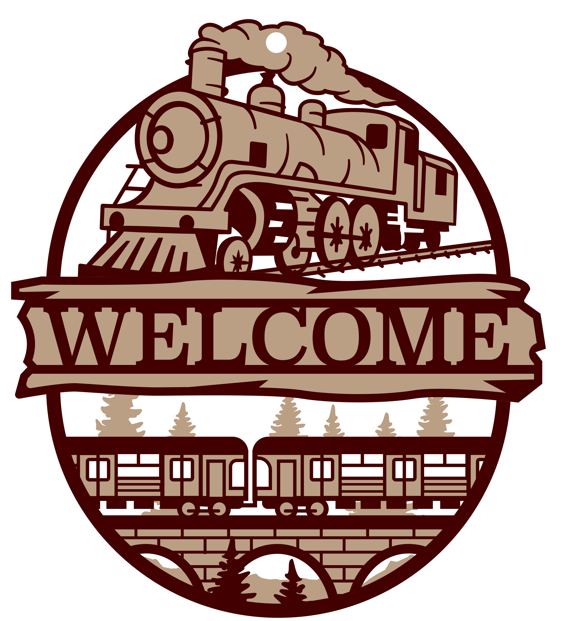 Train Welcome Sign