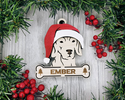 Santa Dogs - Personalized Christmas Ornaments: Breeds E - Z